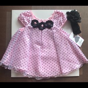 Rare Editions Girl Top 18M with Headband NEW